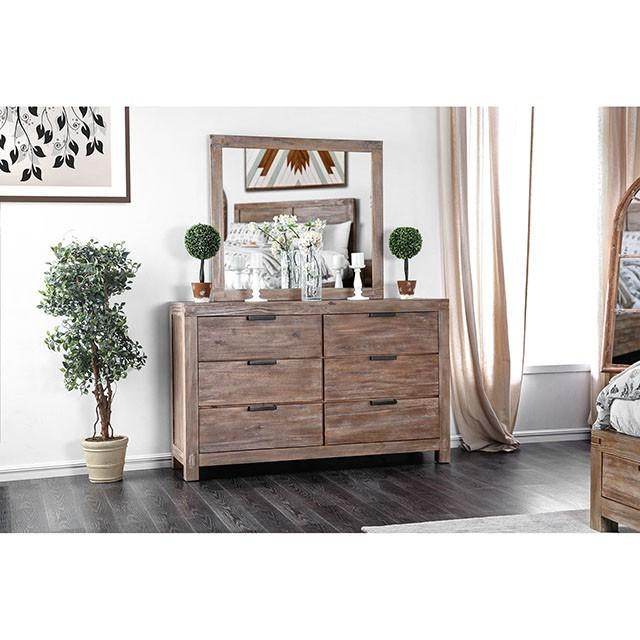 Wynton Weathered Light Oak Mirror - LATIN HOME FURNITURE - (POMONA,CA)