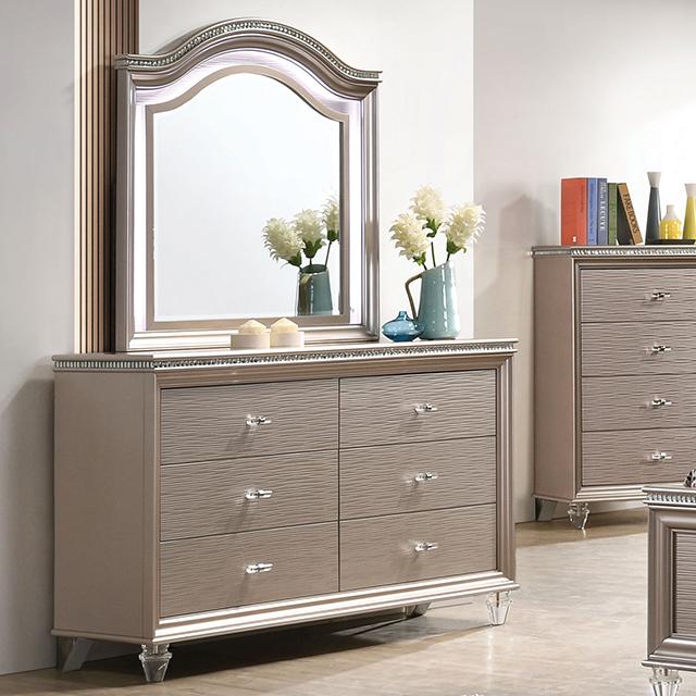 ALLIE Dresser Beige & Rose Gold - LATIN HOME FURNITURE - (POMONA,CA)