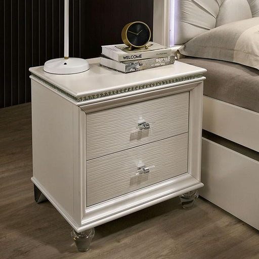 ALLIE Night Stand Beige & Rose Gold - LATIN HOME FURNITURE - (POMONA,CA)
