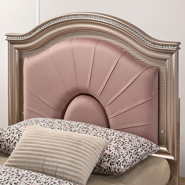 Allie Bed Beige & Pink - LATIN HOME FURNITURE - (POMONA,CA)
