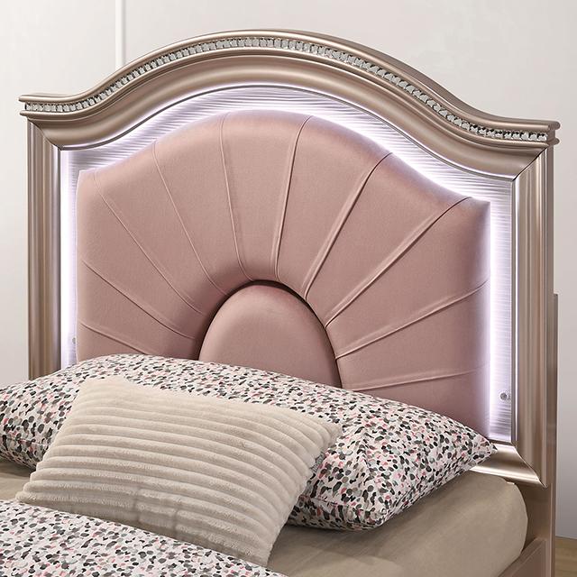 Allie Bed Beige & Pink - LATIN HOME FURNITURE - (POMONA,CA)