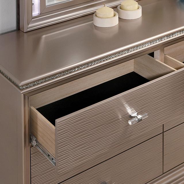 ALLIE Dresser Beige & Rose Gold - LATIN HOME FURNITURE - (POMONA,CA)
