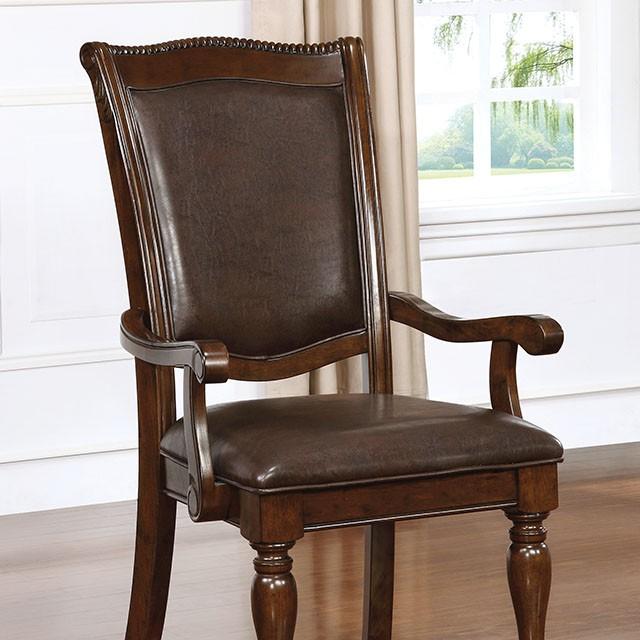 Alpena Brown Cherry/Espresso Arm Chair & Side Chair (2/CTN) - LATIN HOME FURNITURE - (POMONA,CA)