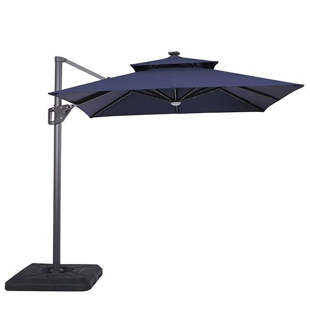 Xico 8 Ft Square Umbrella w/ Double Top w/ LED Light + 37" Large Base - LATIN HOME FURNITURE - (POMONA,CA)