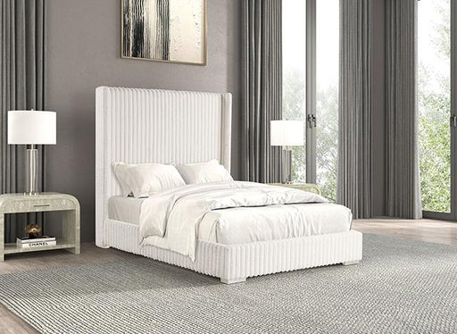 Cadwell E.King, Queen, & Full Bed White, Gray, & Black - LATIN HOME FURNITURE - (POMONA,CA)