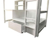 CALLISTUS Twin Workstation Loft Bed, White & Gray - LATIN HOME FURNITURE - (POMONA,CA)