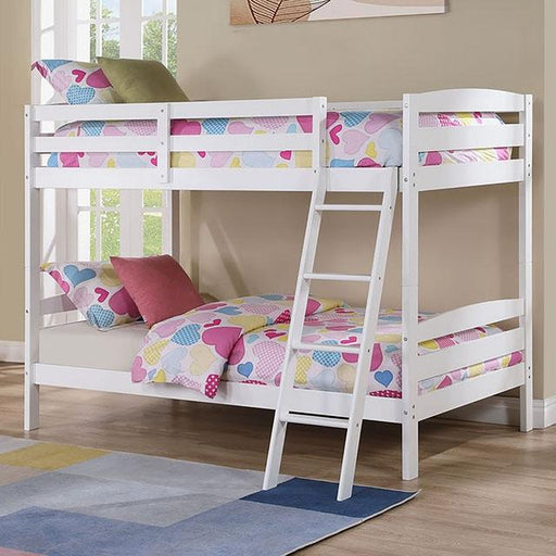 Candice Twin/Twin Bunk Bed White & Gray - LATIN HOME FURNITURE - (POMONA,CA)