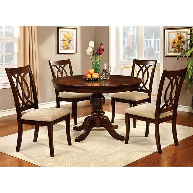 Carlisle Brown Cherry Round Dining Table - LATIN HOME FURNITURE - (POMONA,CA)