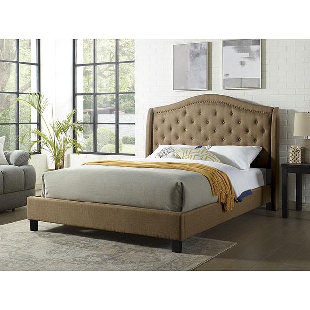 Carly Cal.King, E.King, Full, & Queen Bed Grey & Brown - LATIN HOME FURNITURE - (POMONA,CA)