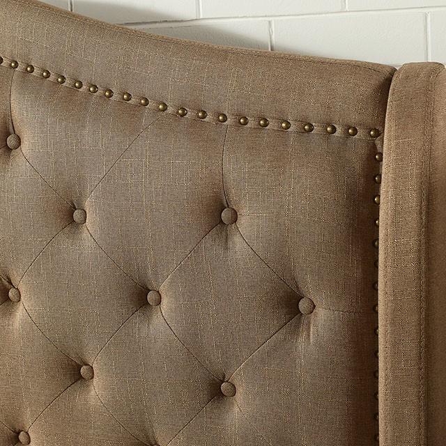 Carly Cal.King, E.King, Full, & Queen Bed Grey & Brown - LATIN HOME FURNITURE - (POMONA,CA)