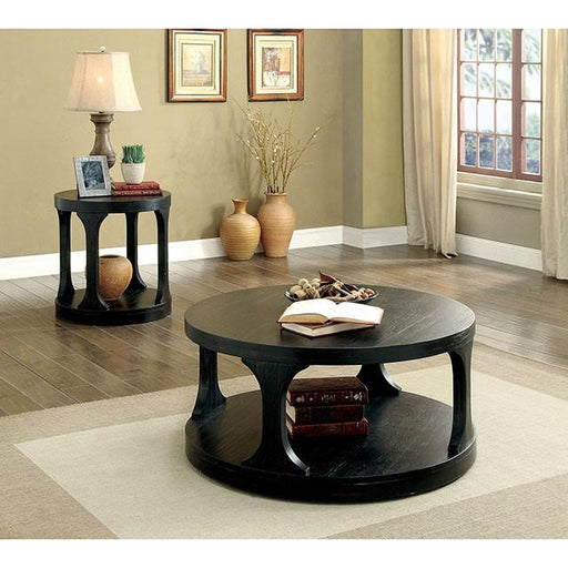 Carrie Antique Black End Table - LATIN HOME FURNITURE - (POMONA,CA)
