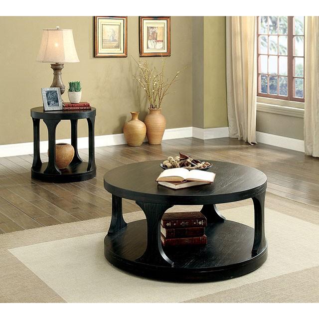 Carrie Antique Black End Table - LATIN HOME FURNITURE - (POMONA,CA)