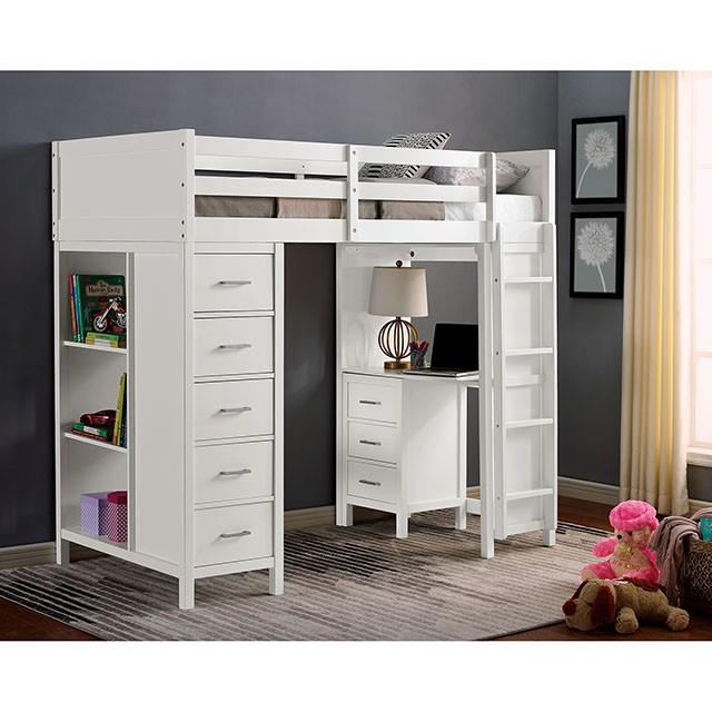 CASSIDY Twin Loft Bed w/ Drawers - LATIN HOME FURNITURE - (POMONA,CA)
