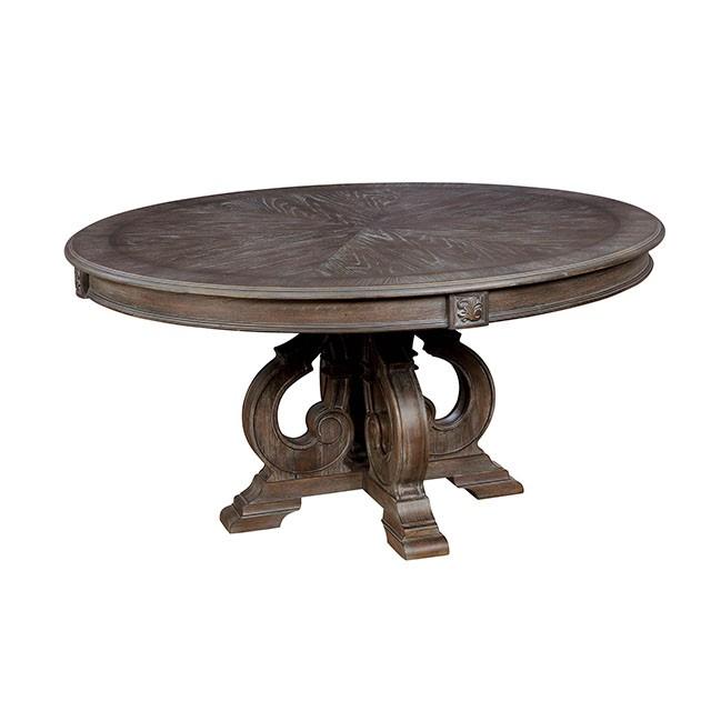 Arcadia Rustic Natural Tone Round Dining Table - LATIN HOME FURNITURE - (POMONA,CA)