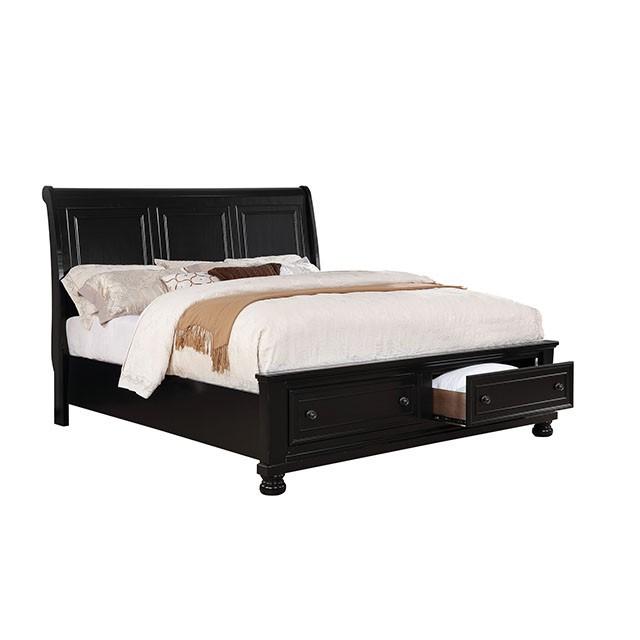 Castor Bed Black, Chrome, & White - LATIN HOME FURNITURE - (POMONA,CA)