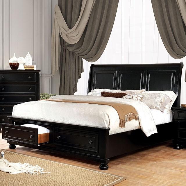 Castor Bed Black, Chrome, & White - LATIN HOME FURNITURE - (POMONA,CA)