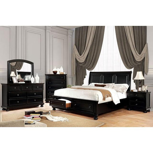 Castor Bed Black, Chrome, & White - LATIN HOME FURNITURE - (POMONA,CA)