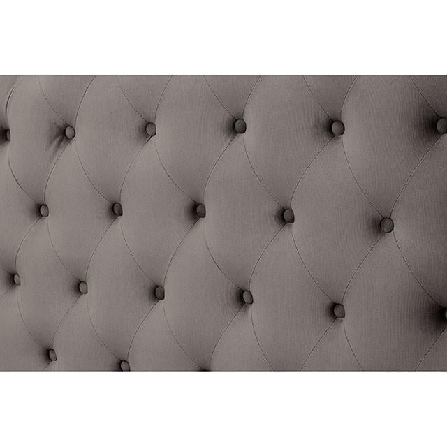 Cayla Cal.King, E.King, & Queen Bed Silver & Grey - LATIN HOME FURNITURE - (POMONA,CA)