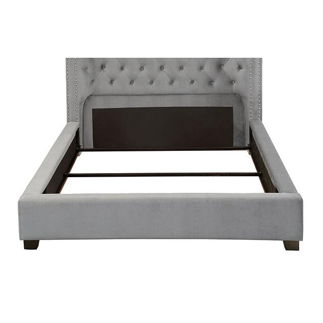 Cayla Cal.King, E.King, & Queen Bed Silver & Grey - LATIN HOME FURNITURE - (POMONA,CA)