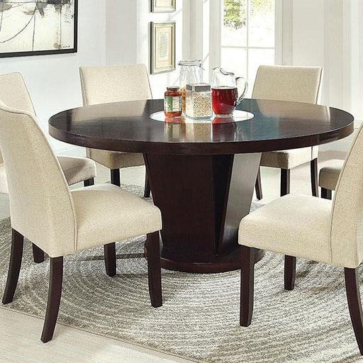 Cimma Espresso Round Dining Table - LATIN HOME FURNITURE - (POMONA,CA)