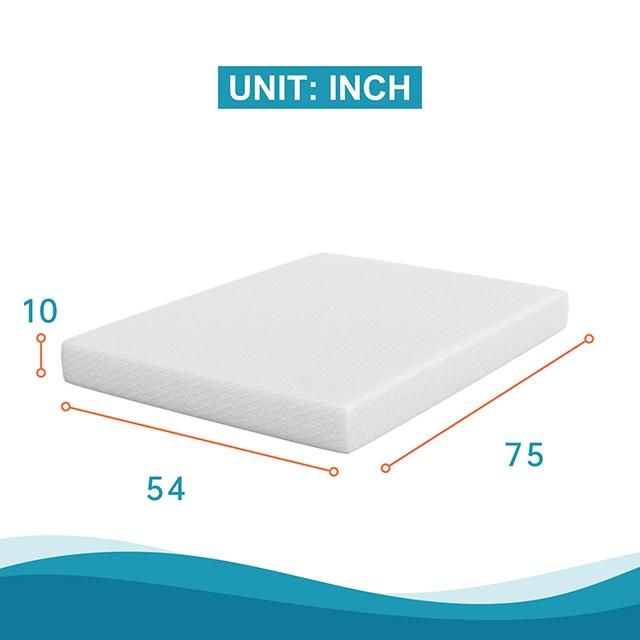 Artemisia 10" Memory Foam Mattress White - LATIN HOME FURNITURE - (POMONA,CA)