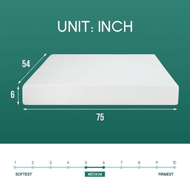 Artemisia 6" Full, Queen, & Twin Memory Foam Mattress - LATIN HOME FURNITURE - (POMONA,CA)
