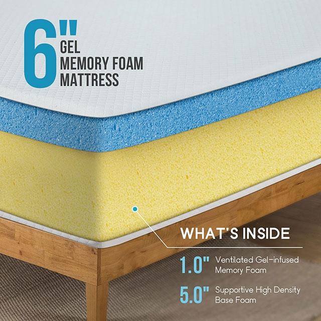 Artemisia 6" Memory Foam Mattress White - LATIN HOME FURNITURE - (POMONA,CA)