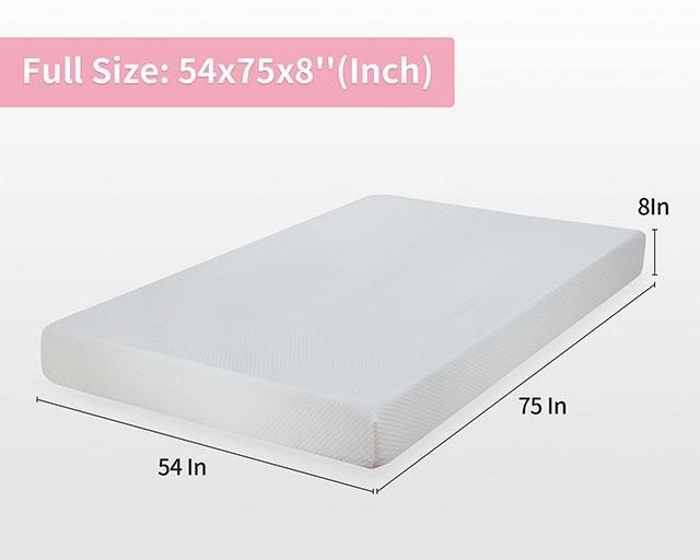 Artemisia 8" Memory Foam Mattress White - LATIN HOME FURNITURE - (POMONA,CA)