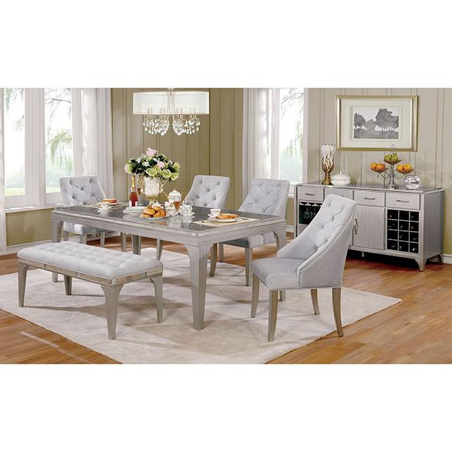 DIOCLES Silver/Light Gray Side Chair (2/CTN) - LATIN HOME FURNITURE - (POMONA,CA)