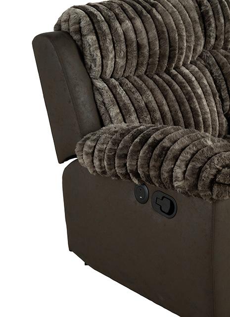 Dionysus Manual Reclining Sofa Brown - LATIN HOME FURNITURE - (POMONA,CA)