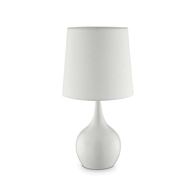 Edie White 23.5"H Glossy White Table Lamp - LATIN HOME FURNITURE - (POMONA,CA)