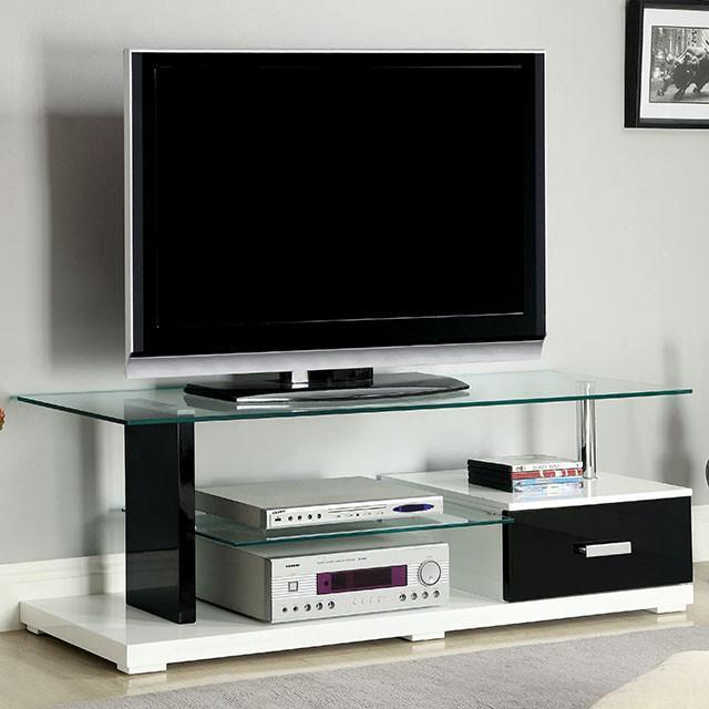 Egaleo Black/White 55" TV Console - LATIN HOME FURNITURE - (POMONA,CA)