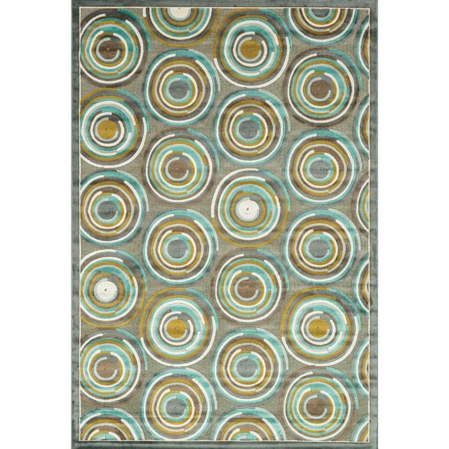Atlas Rug Gray/ Aqua - LATIN HOME FURNITURE - (POMONA,CA)
