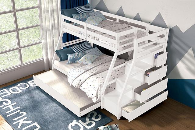 Ellington Twin/Full Bunk Bed White & Espresso - LATIN HOME FURNITURE - (POMONA,CA)