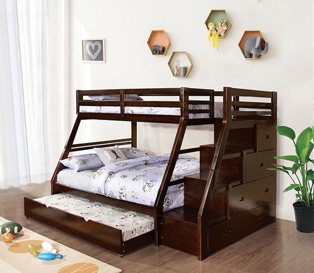 Ellington Twin/Full Bunk Bed White & Espresso - LATIN HOME FURNITURE - (POMONA,CA)
