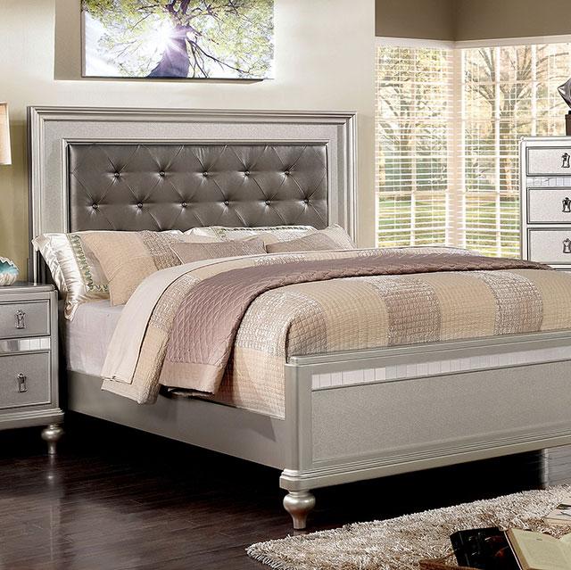Avior Bed Silver - LATIN HOME FURNITURE - (POMONA,CA)