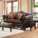 ELPIS Brown/Espresso Love Seat - LATIN HOME FURNITURE - (POMONA,CA)