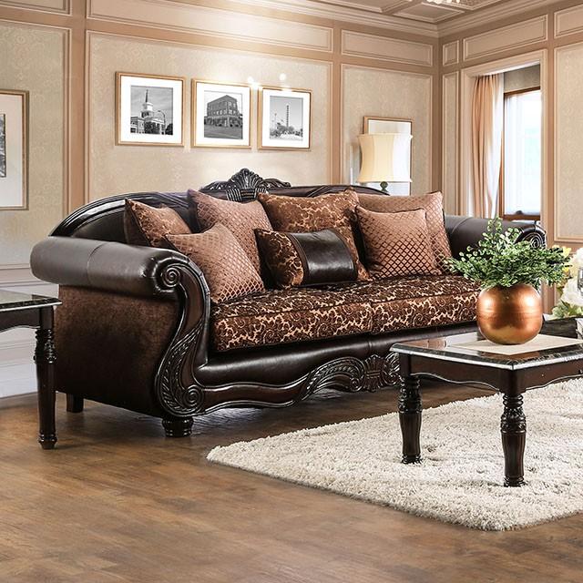 ELPIS Brown/Espresso Sofa - LATIN HOME FURNITURE - (POMONA,CA)