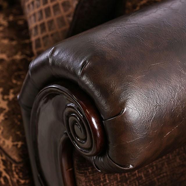 ELPIS Brown/Espresso Sofa - LATIN HOME FURNITURE - (POMONA,CA)