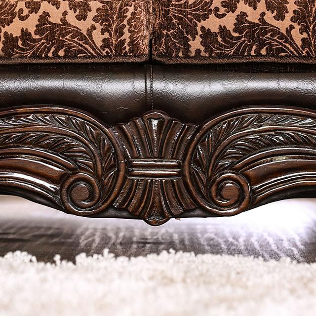 ELPIS Brown/Espresso Love Seat - LATIN HOME FURNITURE - (POMONA,CA)