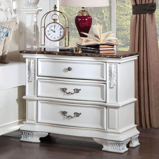 ESPARANZA Night Stand, Pearl White - LATIN HOME FURNITURE - (POMONA,CA)