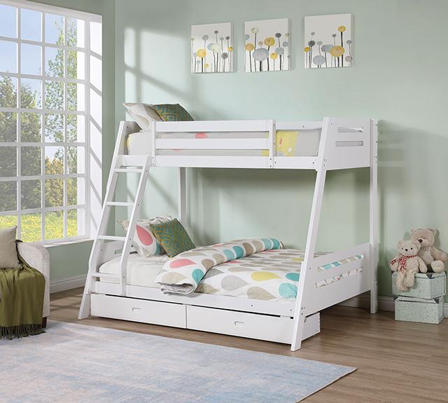 Emilee Twin/Full Bunk Bed White, Grey, Espresso, & Black - LATIN HOME FURNITURE - (POMONA,CA)