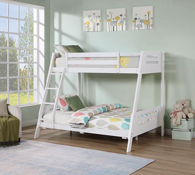 Emilee Twin/Full Bunk Bed White, Grey, Espresso, & Black - LATIN HOME FURNITURE - (POMONA,CA)