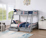 Emilee Twin/Full Bunk Bed White, Grey, Espresso, & Black - LATIN HOME FURNITURE - (POMONA,CA)