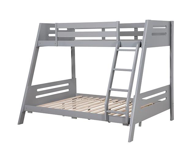 Emilee Twin/Full Bunk Bed White, Grey, Espresso, & Black - LATIN HOME FURNITURE - (POMONA,CA)
