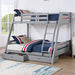 Emilee Twin/Full Bunk Bed White, Grey, Espresso, & Black - LATIN HOME FURNITURE - (POMONA,CA)