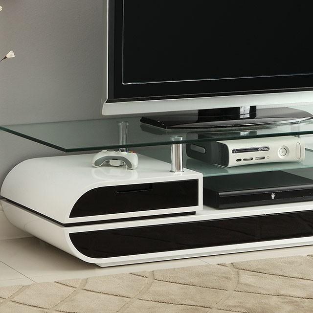 Evos Black/White 63" TV Console - LATIN HOME FURNITURE - (POMONA,CA)