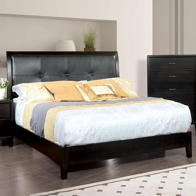 Enrico Full Queen Bed Brown, Black, & Cherry - LATIN HOME FURNITURE - (POMONA,CA)