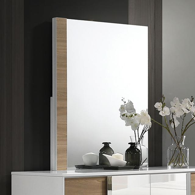 ERLANGEN Mirror, White/Natural - LATIN HOME FURNITURE - (POMONA,CA)