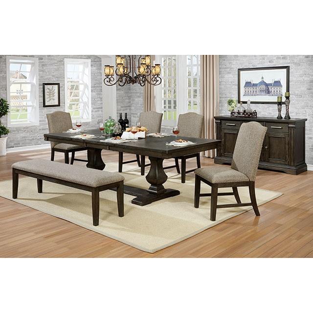 Faulk Dining Table Set with Bench - LATIN HOME FURNITURE - (POMONA,CA)